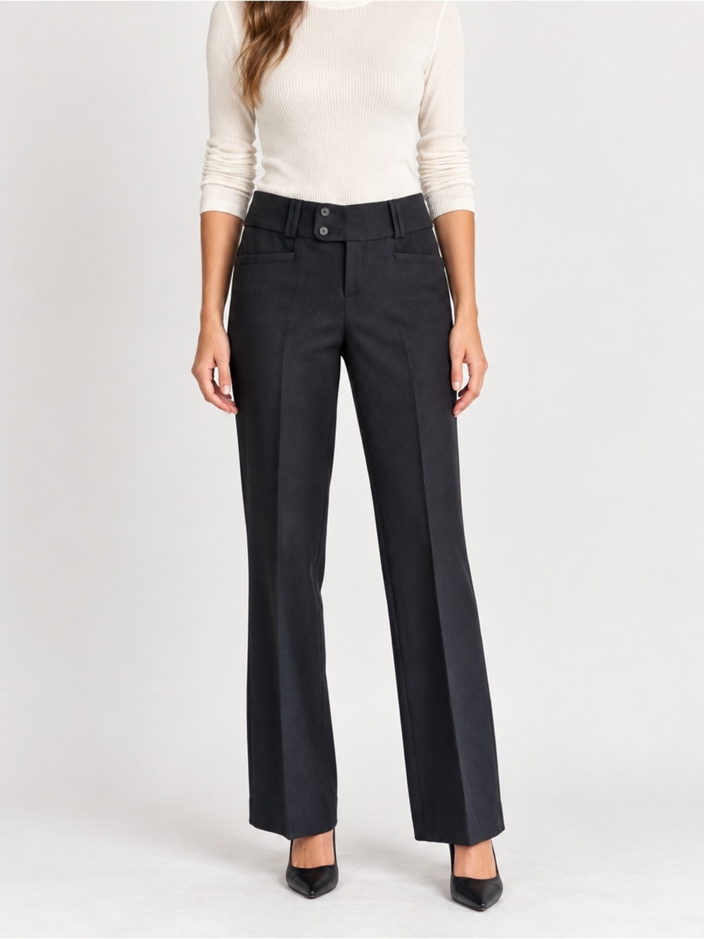 Banana Republic The Sloan Fit Black Pants Size 2 Career Minimalist Quiet Luxury
